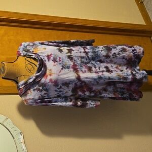 Soft Surroundings M Tie Dye Hooded Cowl Neck Tunic Top